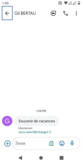 Étape 3 : Consultez le message. Revenez sur l'écran précédant.