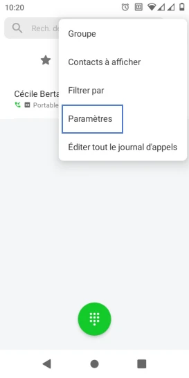 Étape 3 : Sélectionnez Paramètres.