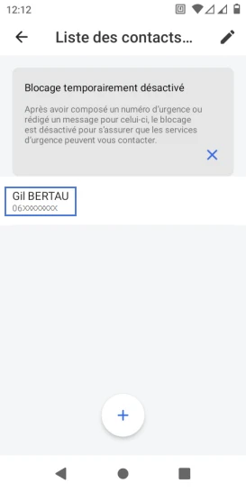 Étape 5 : Faites un appui long sur le contact à supprimer de la liste.