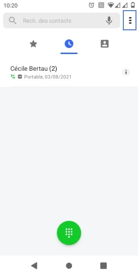 Étape 2 : Appuyez sur l'icône Options.