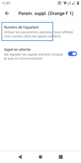 Étape 7 : Sélectionnez Numéro de l'appelant.