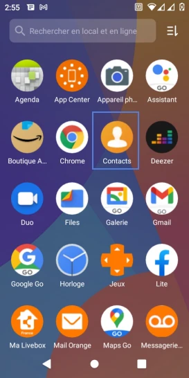 Étape 2 : Sélectionnez Contacts.