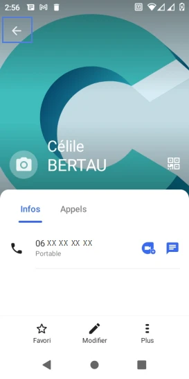 Étape 5 : Revenez sur l'écran précédant.