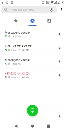 Étape 3 :
Sélectionnez l’icône Options.
Cliquez sur Historique des appels.
Sélectionnez à nouveau l’icône Options.
Cliquez sur Supprimer l'historique des appels.
Confirmez avec OK.