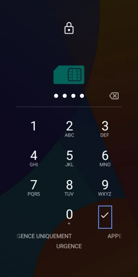 Étape 2 : Validez le code PIN de la carte SIM 1.