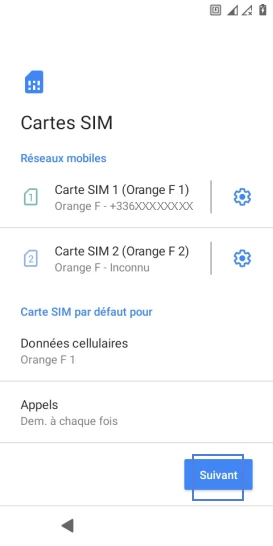Étape 5 : Faites suivant sur le gestionnaire de carte SIM.