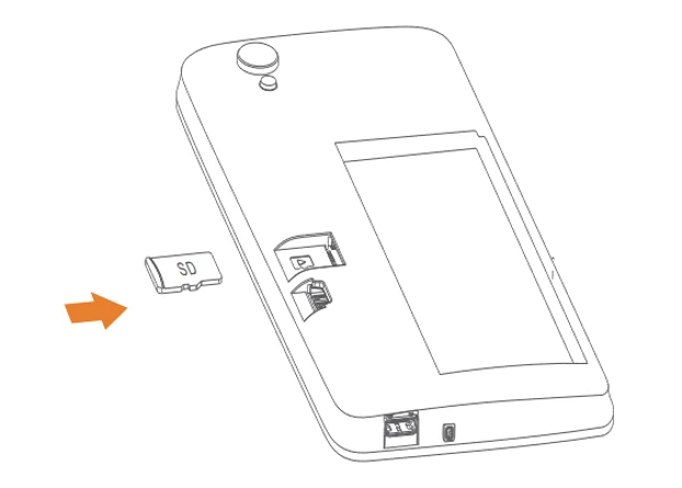 Étape 2 : Positionnez la carte mémoire dans son emplacement puis repositionnez le cache arrière.