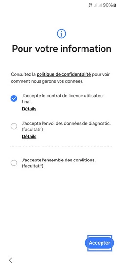 Étape 4 : Poursuivez avec Accepter.