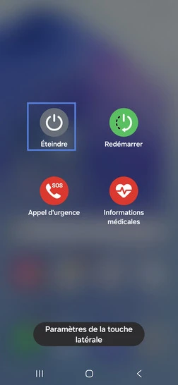 Étape 2 : Sélectionnez Éteindre.