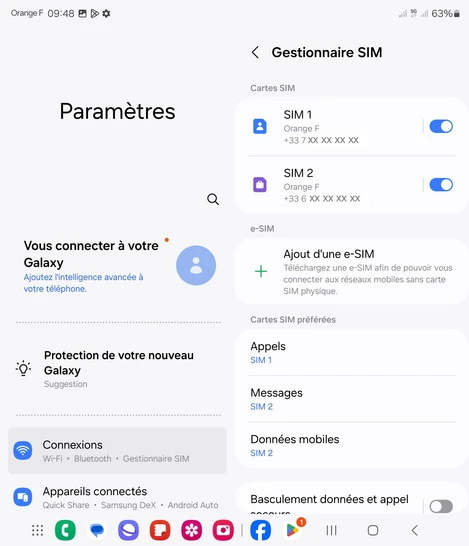 Étape 7 : La carte SIM désignée est maintenant activée par défaut pour les appels.Les appels seront lancés automatiquement depuis cette carte SIM.Chez Orange, nous sommes là pour vous aider à tirer le meilleur parti de votre smartphone.