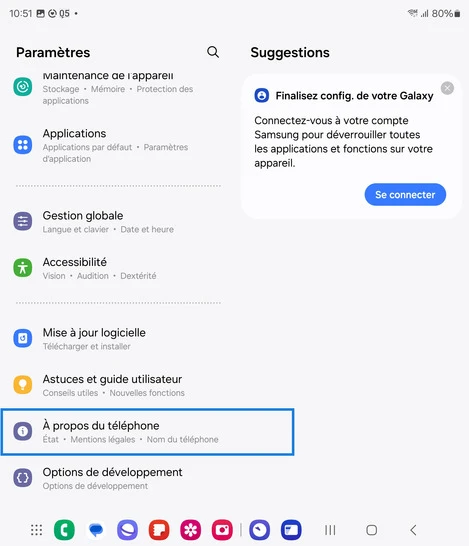 Étape 4 : Choisissez À propos du téléphone.