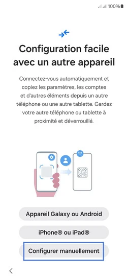 Étape 4 : Configuration facile avec un autre appareil : dans notre exemple, sélectionnez Configurer manuellement.