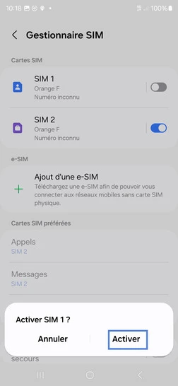 Étape 6 : Confirmez votre choix et cliquez sur Activer.