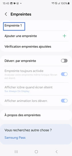 Étape 6 : Sélectionnez une empreinte.