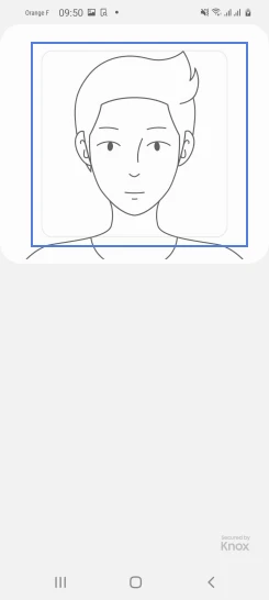 Étape 9 : Tenez le mobile face à vous et faites en sorte que votre visage soit au centre de la zone d'identification.L'écran affiche Enregistrement de votre visage et un pourcentage croissant au fur et à mesure de l'enregistrement.
à la fin, la mention 100% Visage enregistré apparaît.