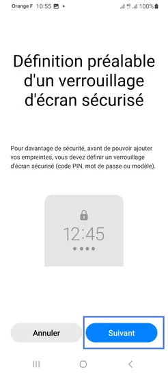 Étape 7 : Poursuivez avec Suivant.