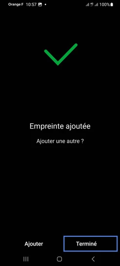 Étape 11 : Validez avec Terminé.