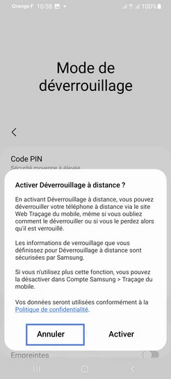 Étape 12 : Dans notre exemple, sélectionnez Annuler.