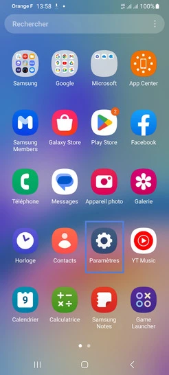 Étape 2 : Choisissez Paramètres.