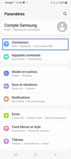 Étape 3 : Allez sur Connexions.