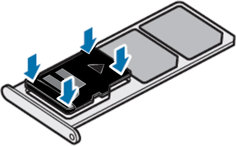 Étape 3 : Placez la micro SD (ici, en noir) dans son emplacement. Les parties dorées sont orientées vers le bas.
