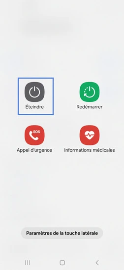 Étape 2 : Sélectionnez Éteindre.
