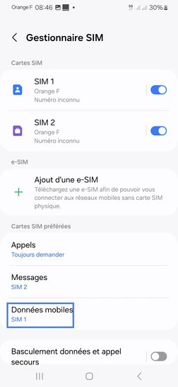 Étape 5 : Allez sur Données mobiles.