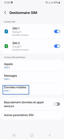 Étape 5 : Allez sur Données mobiles.