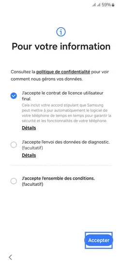 Étape 4 : Poursuivez avec Accepter.