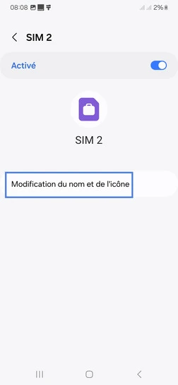Étape 6 : Sélectionnez Modification du nom et l'icône.