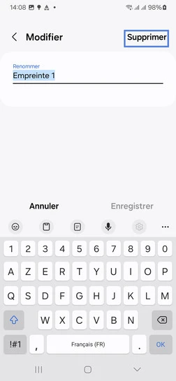 Étape 7 : Sélectionnez Supprimer.