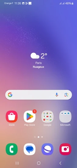 Étape 1 : Balayez l'écran de bas en haut pour accéder aux applications.