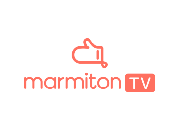 Logo de Marmiton TV avec une manique stylisée et le texte en rose