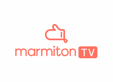 Logo de Marmiton TV avec une manique stylisée et le texte en rose