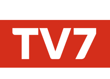 Logo TV7 sur fond rouge