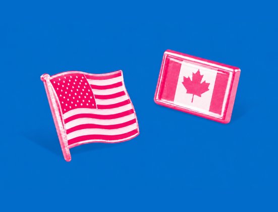 image des drapeaux USA et CANADA