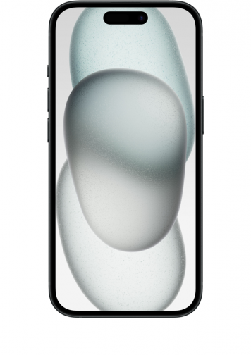 Visuel iPhone 15 noir de face 