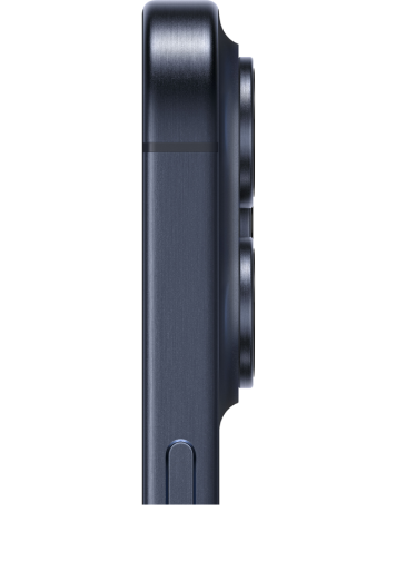 Visuel iPhone 15 Pro titane bleu de de coté