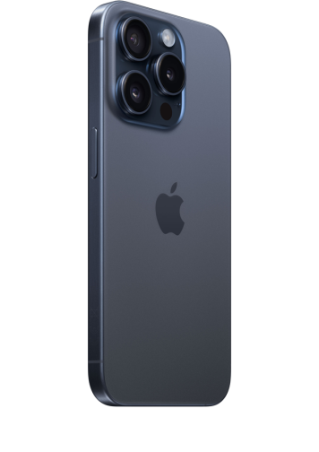 Visuel iPhone 15 Pro titane bleu de dos 