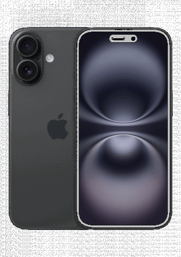 Visuel iPhone 16 Noir de face et de dos