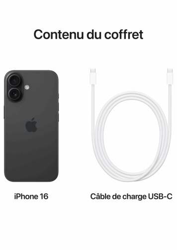 Visuel iPhone 16 de dos avec câble