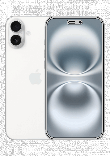 Visuel iPhone 16 Plus Blanc de face et de dos