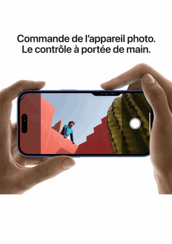 Visuel iPhone 16 Plus commande de l'appareil photo