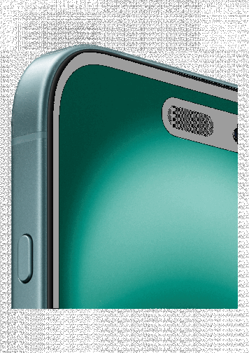 Visuel iPhone 16 Plus Sarcelle zoom face