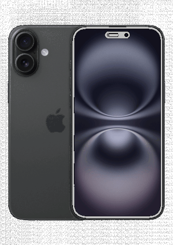 Visuel iPhone 16 Plus Noir de face et de dos