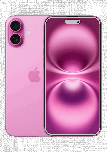 Visuel iPhone 16 Plus Rose de face et de dos