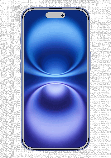 Visuel iPhone 16 Outremer de face