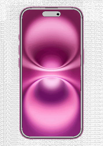 Visuel iPhone 16 Rose de face
