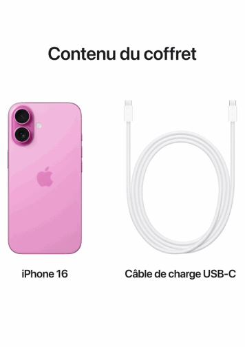 Visuel iPhone 16 de dos avec câble