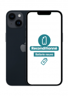 iPhone 14 Noir 128Go Reconditionné Parfait Etat batterie neuve